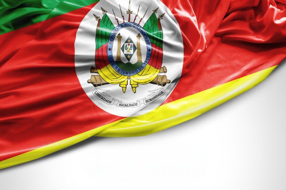 Imagem da bandeira do Rio Grande do Sul para ilustrar o conteúdo sobre o RSNASCE, projeto que une o setor de turismo e vendas para a reconstrução do estado.